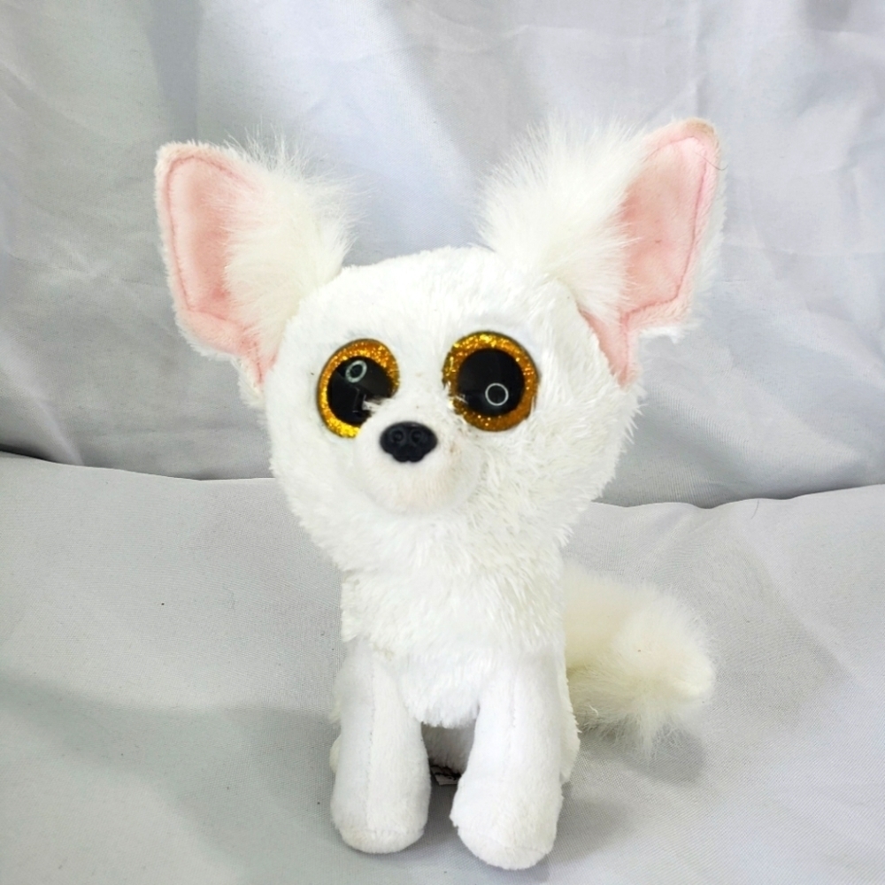 TY Beanie Boos Phoenix Fennec Fox White Plush Stuffed Toy 6 Inch 2021 Yellow Eye